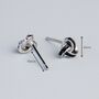 Sterling Silver Black Celtic Knot Stud Earrings, thumbnail 3 of 6