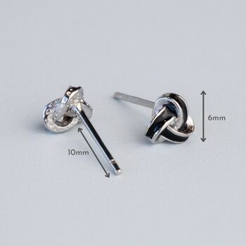 Sterling Silver Black Celtic Knot Stud Earrings, 3 of 6