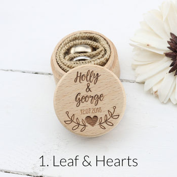 Personalised Wooden Wedding Ring Box In Nine Designs, 2 of 12