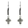 Wdts Tiny Cross And Onyx Drop Earrings, thumbnail 3 of 4