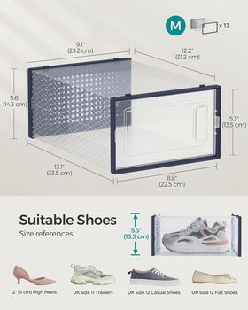 Pack Of Twelve Shoe Boxes Foldable Storage Organisers, 9 of 12