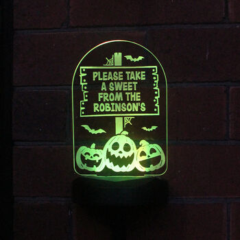 Personalised Pumpkin Halloween Solar Light Sign, 5 of 8