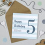 Candy Stripe 5th Birthday Card, thumbnail 4 of 7