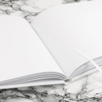 Personalised Luxury Medium White Leather Guest Book, 5 of 6