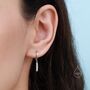 Sterling Silver Tiny Feather Huggie Hoops, thumbnail 6 of 12
