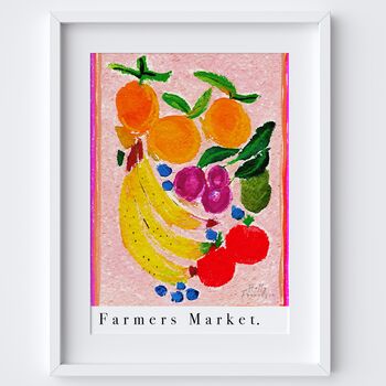 Farmers Market Food Produce Watercolour Art Print, 4 of 4