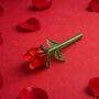 Artisan Glass Red Rose In Gift Box | Collectable | Home Decor, thumbnail 1 of 5