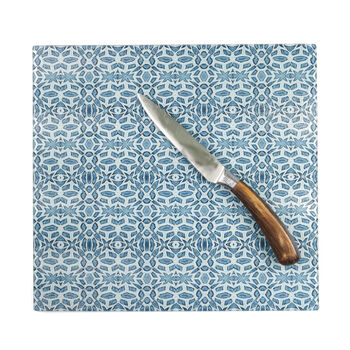 Blue 'Tudor Rose' Worktop Protector / Chopping Board, 3 of 11