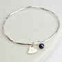 Personalised Pearl And Heart Charm Bangle, thumbnail 5 of 11