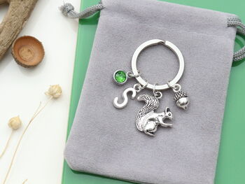 Personalised Cute Squirrel And Acorn Keyring Nature Lover Gift, 9 of 11