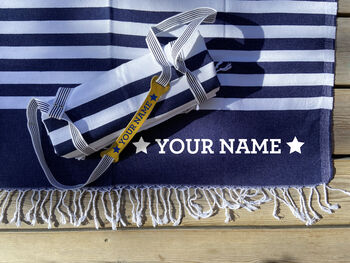 Personalised Cotton Towel And Carrier Strap, 3 of 12