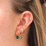 Dangle Hoops In Peridot Or Sapphire Crystal, thumbnail 2 of 5