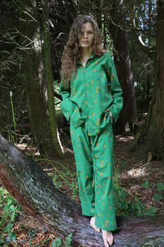 Organic Cotton Can Petal Green Unisex Pyjama, 7 of 10