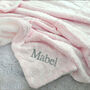 Personalised Pink Sherpa Baby Blanket With Swirls, thumbnail 4 of 8