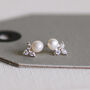 Sterling Silver Pearl And Diamante Earrings, thumbnail 4 of 5