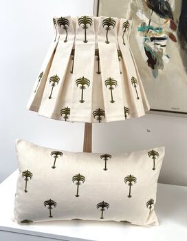 Handmade Box Pleated Lampshade Palm Print, 2 of 9