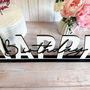 Elegant Happy Birthday Wood Sign And Mirrored Acrylic Sign, thumbnail 7 of 9