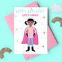 Superhero Girl Personalised Birthday Card, thumbnail 2 of 4
