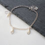 Pearl And Leaf Charm Bracelet In Silver Or 9ct Gold, thumbnail 5 of 5