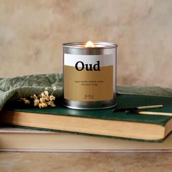 Oud Wood Wick Candle Arabian Inspired Home Fragrance, 2 of 7