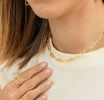 Alice Gold Paperclip Chain Necklace, 3 of 4