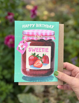 Strawberry Fruit Jam Jar Birthday Card, 2 of 3