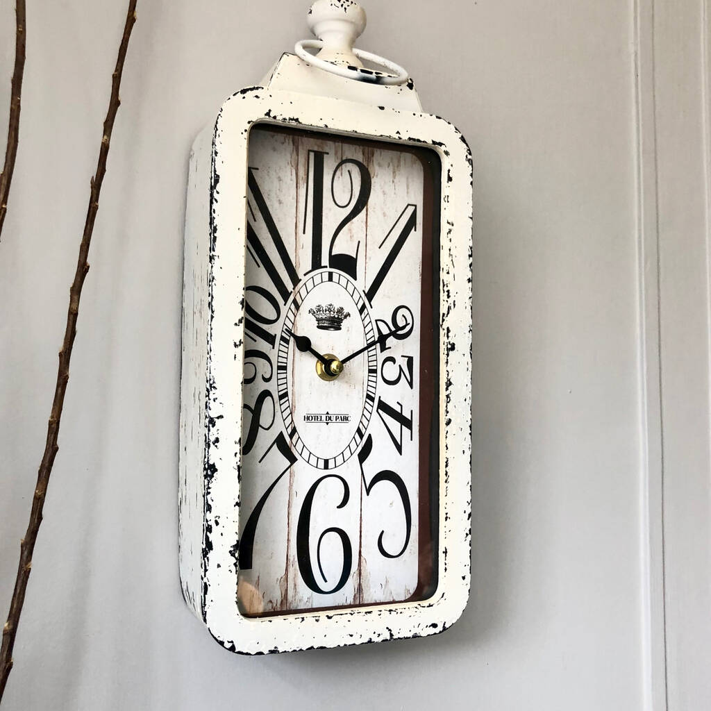 White Rectangular Clock By Pink Pineapple Home & Gifts