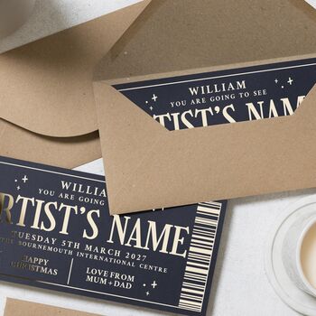 Concert Ticket Gift Voucher Custom Personalised, 6 of 9