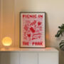 Picnic Print | Picnic In The Park | Kitchen Wall Art | Retro Mid Century Summer Poster, thumbnail 6 of 7