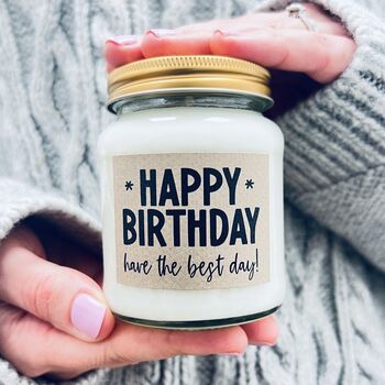 'Happy Birthday' Scented Natural Soy Candle, 2 of 7