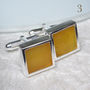 Amber Sterling Silver Cufflinks, thumbnail 1 of 3