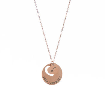 Engraved Rose Gold Plated Place In My Heart Necklace, 3 of 3