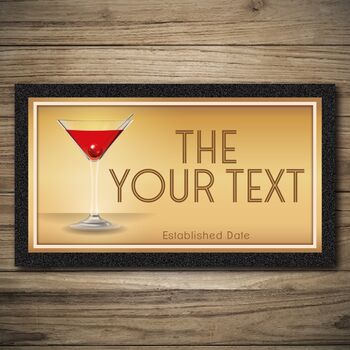 Personalised Bar Runner And Coasters Gold Bar, 2 of 8