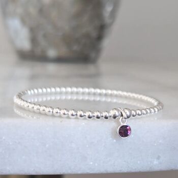 Sterling Silver February Birthstone Bracelet, 4 of 8