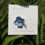 Poppy Blue Flower Brooch, thumbnail 3 of 5