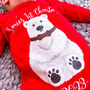 Personalised Cute Polar Bear 1st Christmas Sleepsuit, thumbnail 3 of 5