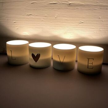 Tealight Holders 'Love' Set Of Four, 4 of 5