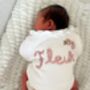 Personalised White Frill Name Cardigan,Baby Gift, thumbnail 6 of 7