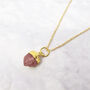 Raw Pink Tourmaline October Birthstone Charm Necklace, thumbnail 1 of 5