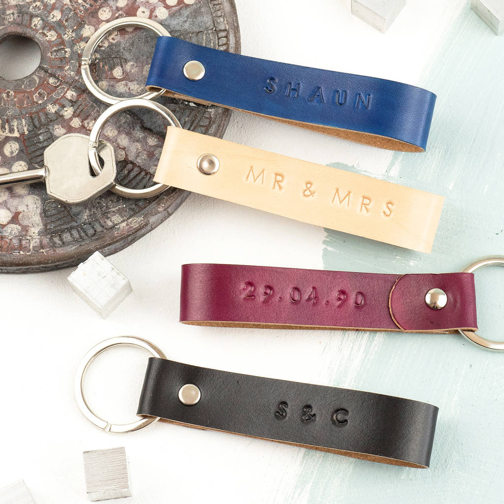 Personalised Leather Keyring By Swag And Tassel