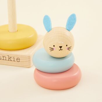 Personalised Wooden Bunny Stacker Toy, 2 of 4