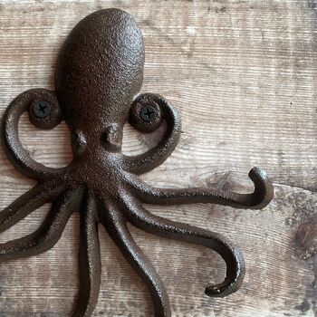 Ozzy Octopus Cast Iron Wall Hook, 6 of 6