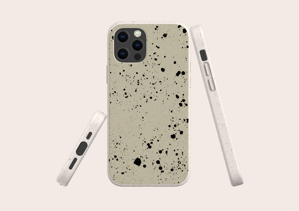 Green Splatter Biodegradable Phone Case, 1 of 8