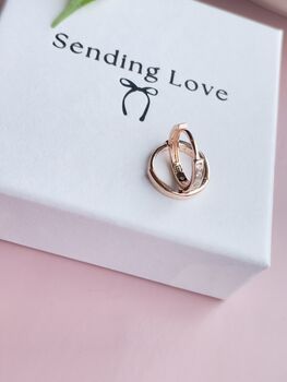 Rose Gold Hoop Earrings With Gemstones, 4 of 8