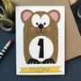 Baby First Birthday Bear Card, thumbnail 1 of 7