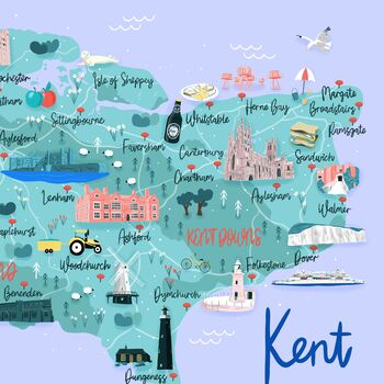 Kent Map Art Print, 2 of 5