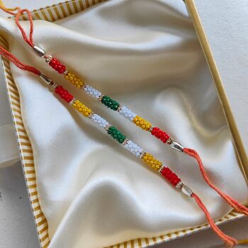 Multicolour Beaded Rakhi For Raksha Bandhan, 2 of 5