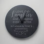 Personalised Love Laughter Slate Clock, thumbnail 1 of 3