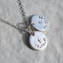 Personalised Double Initial And Date Disc Necklace, thumbnail 1 of 7