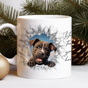 Personalised Christmas Staffordshire Bull Terrier Break Through, 8 of 10
